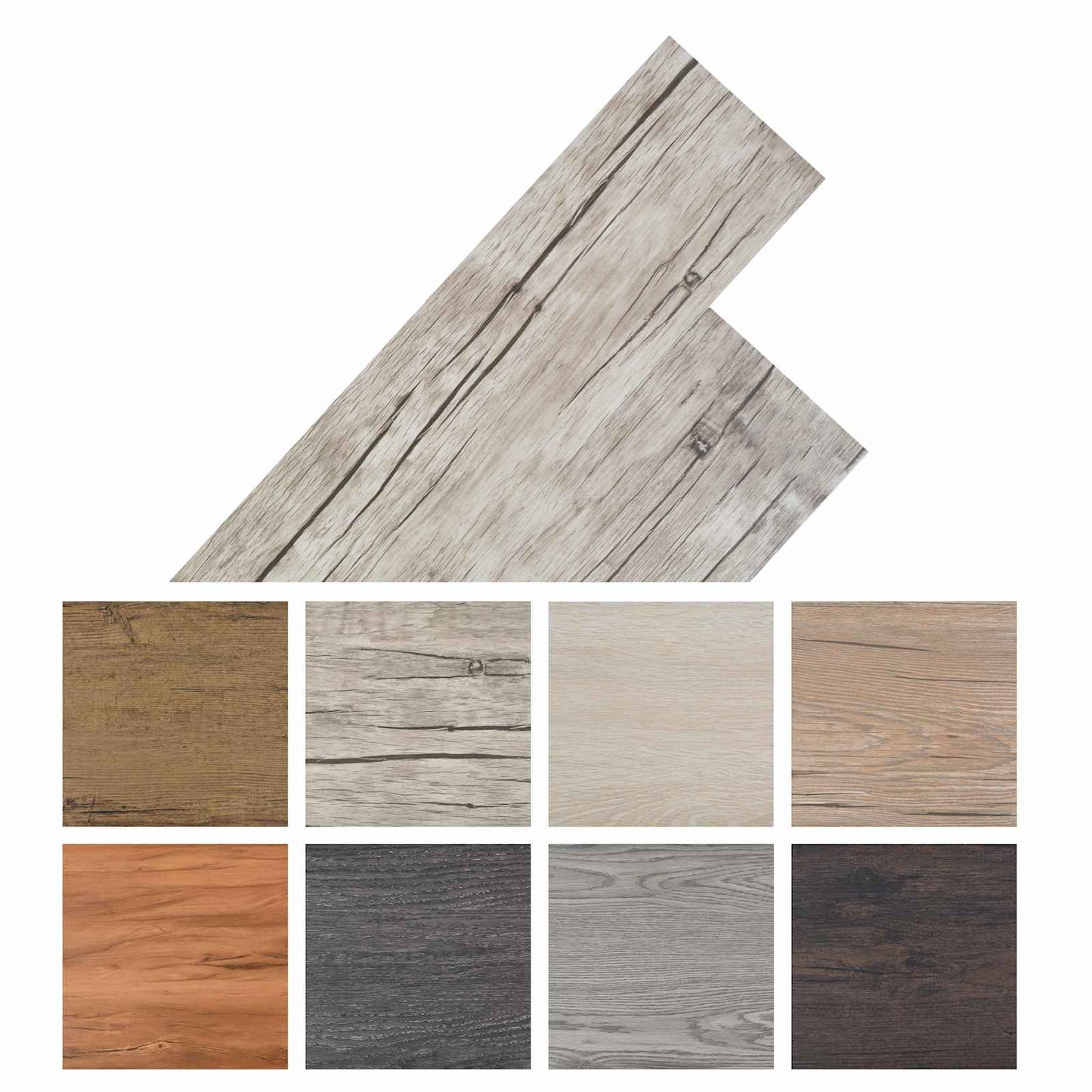 Gulvplanker 5,02 m² 36 pcs PVC Vasket Eik