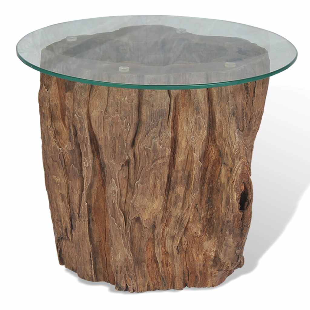 Salongbord teak glass 50x40 cm