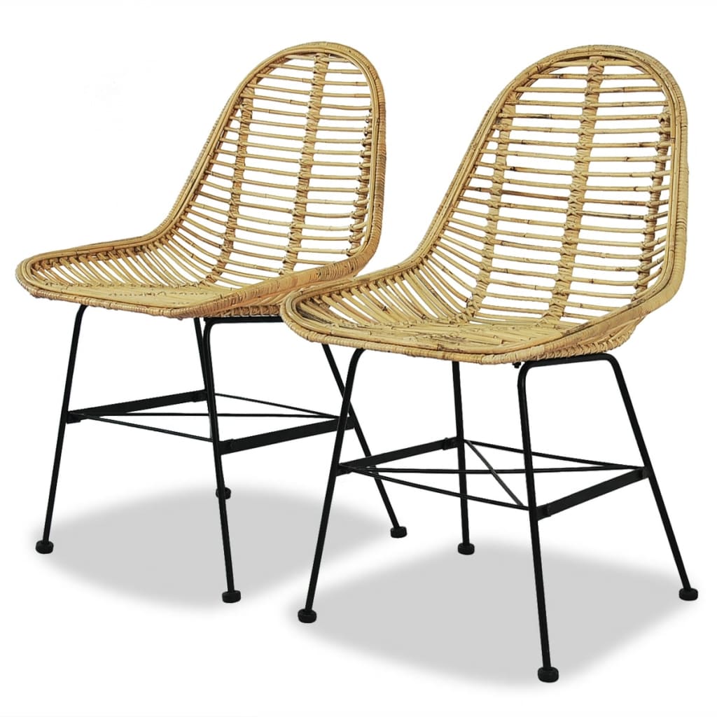 Spisestoler 2 stk naturell rotting vidaXL