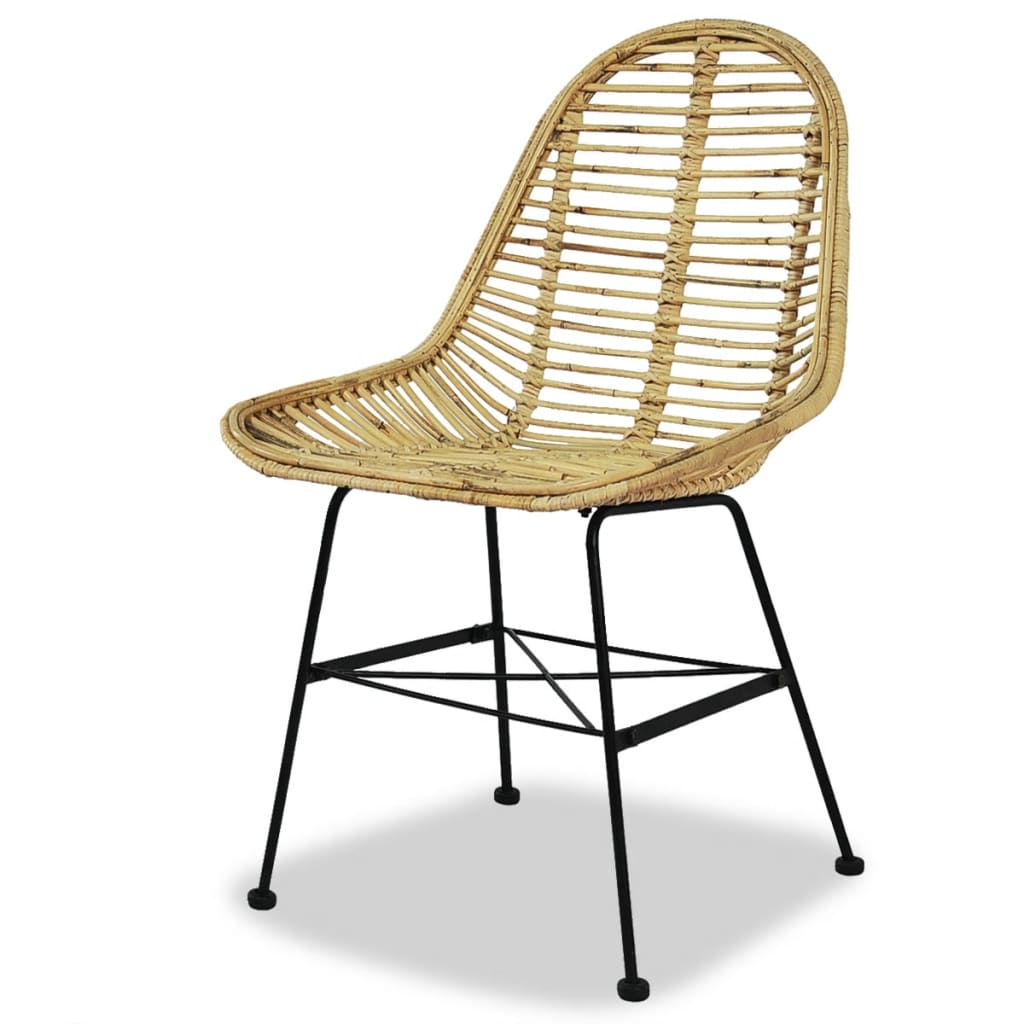 Spisestoler 2 stk naturell rotting vidaXL