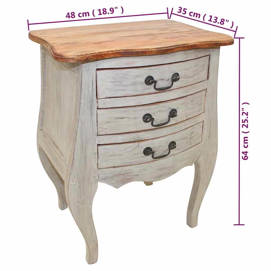 Nattbord heltre mahogni 48x35x64 cm