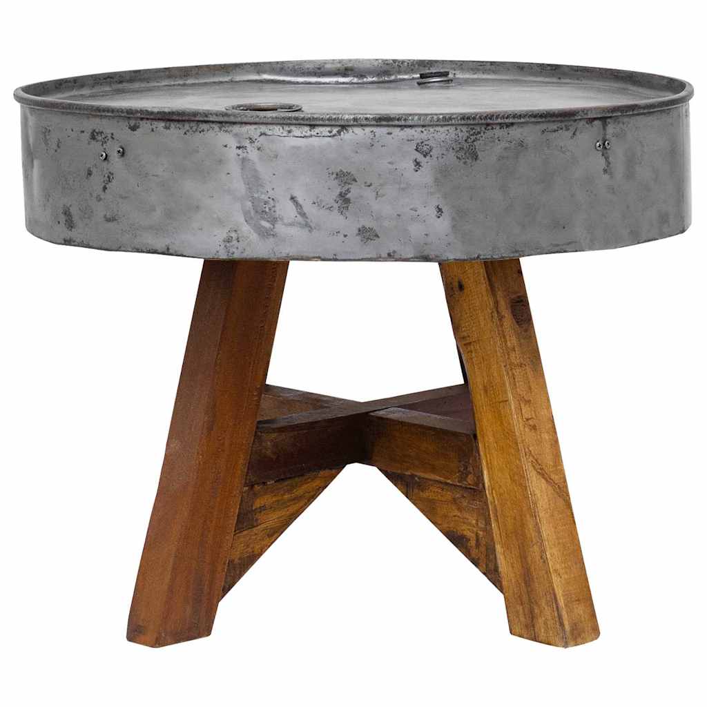 Salongbord blandet gjenvunnet tre 60x45 cm sølv
