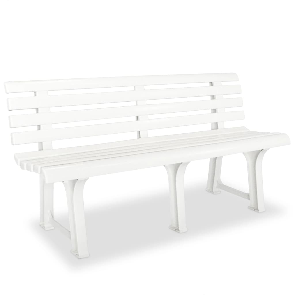 Hagebenk 145,5 cm plast hvit