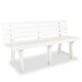 Hagebenk 145,5 cm plast hvit