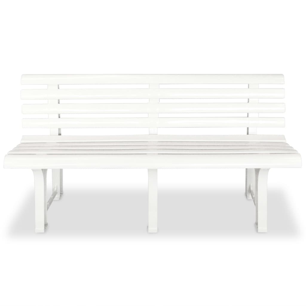 Hagebenk 145,5 cm plast hvit