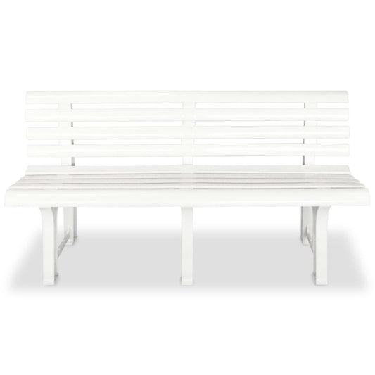 Hagebenk 145,5 cm plast hvit