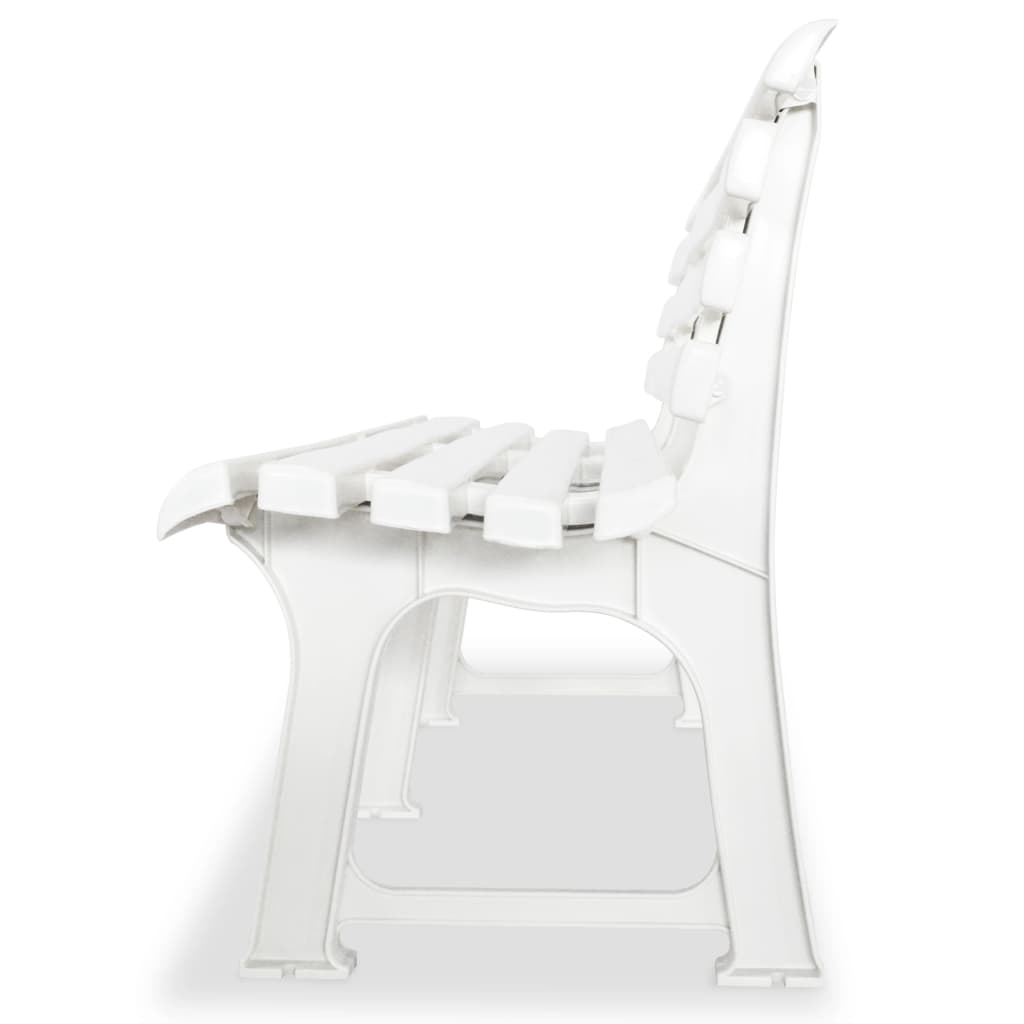 Hagebenk 145,5 cm plast hvit