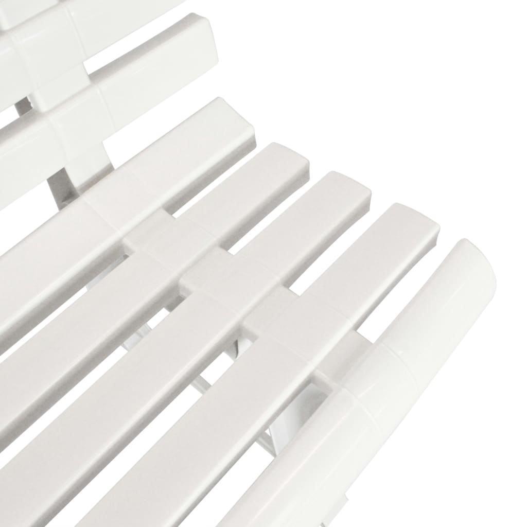 Hagebenk 145,5 cm plast hvit