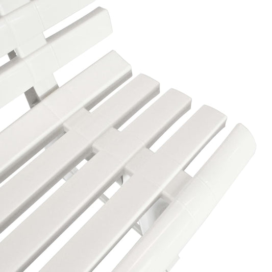 Hagebenk 145,5 cm plast hvit