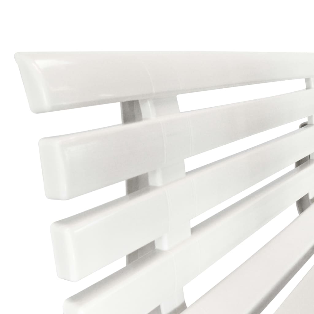 Hagebenk 145,5 cm plast hvit
