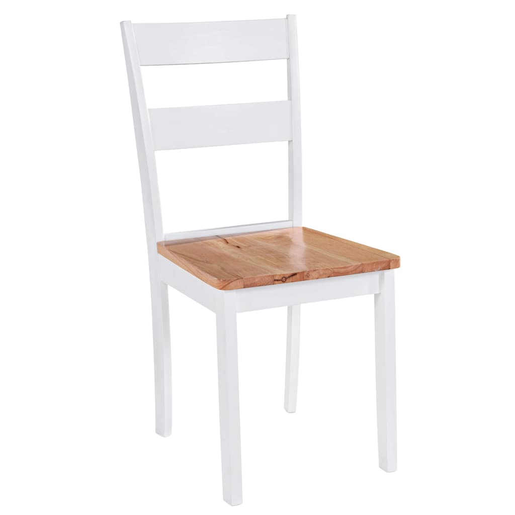 Spisestoler 2 stk hvit heltre gummitre