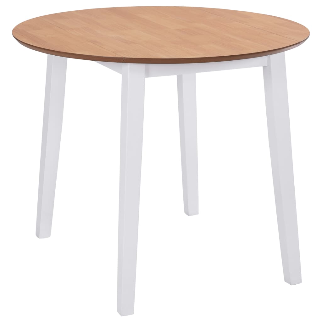 Klaffebord rund MDF hvit