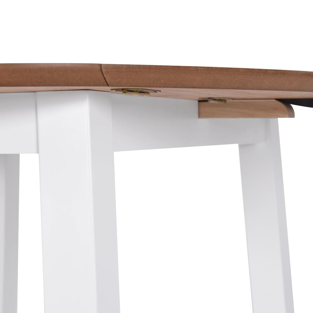 Klaffebord rund MDF hvit