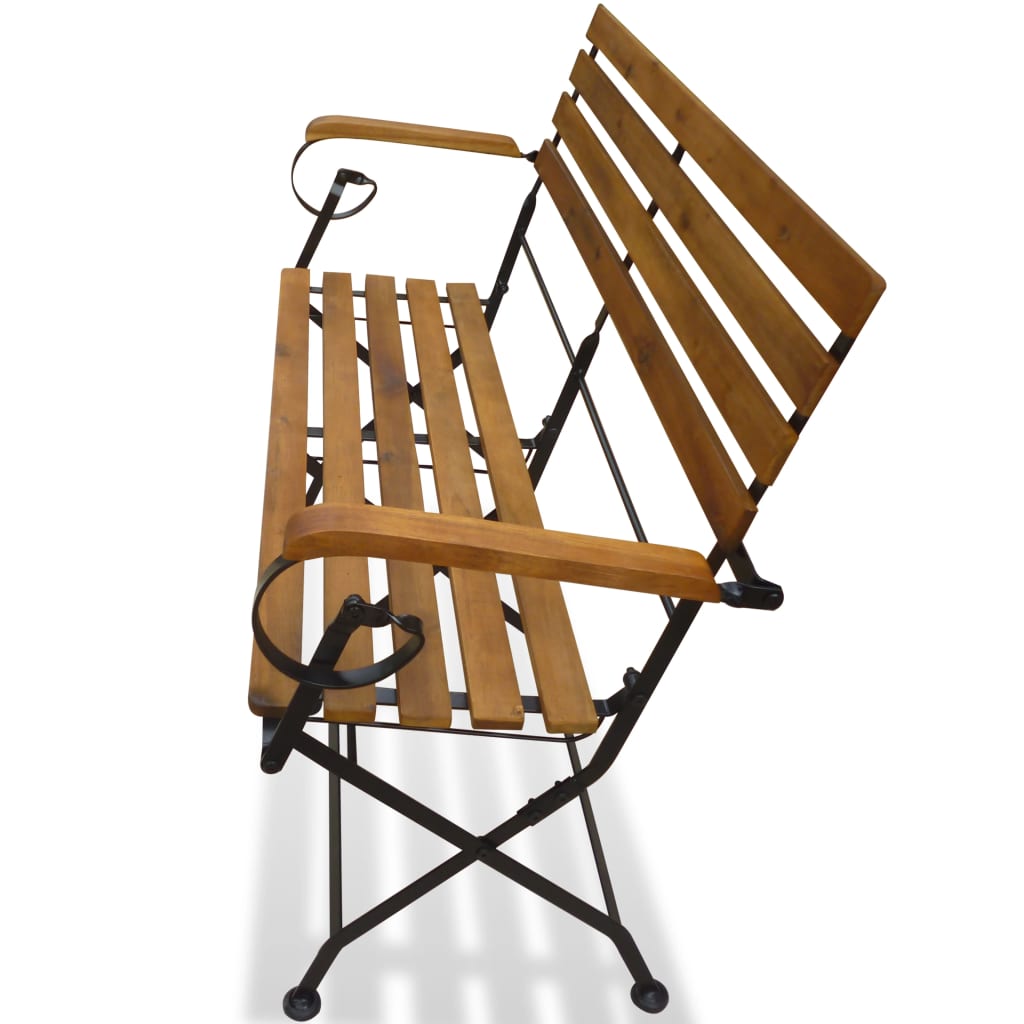 Sammenleggbar hagebenk 112 cm heltre akasie