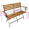 Sammenleggbar hagebenk 112 cm heltre akasie