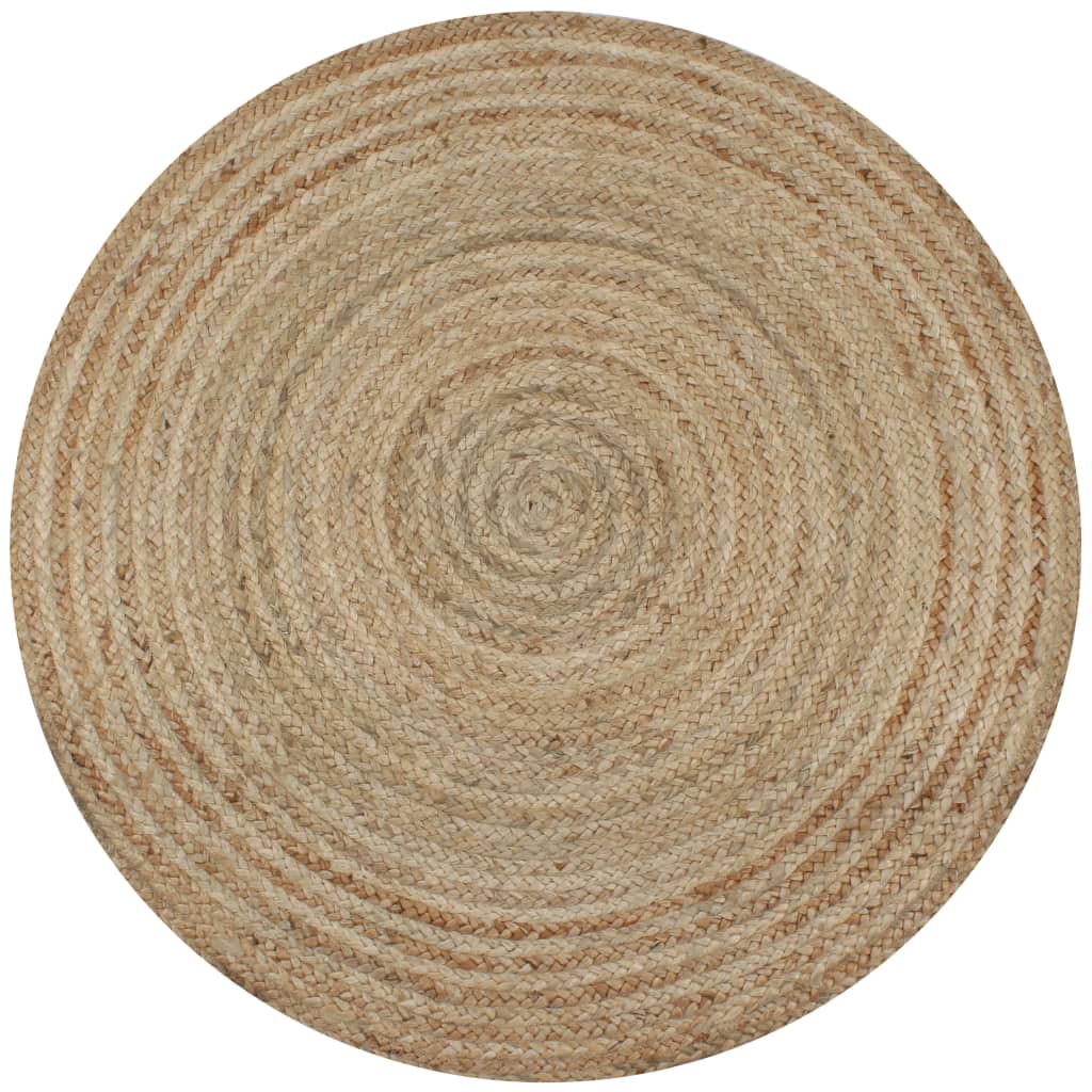 Teppe flettet jute 150 cm rund