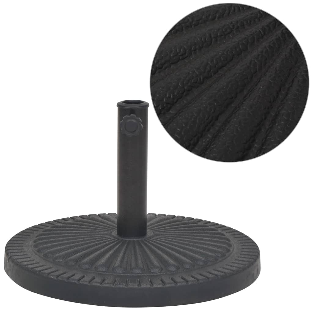 Parasollfot harpiks rund svart 14 kg vidaXL