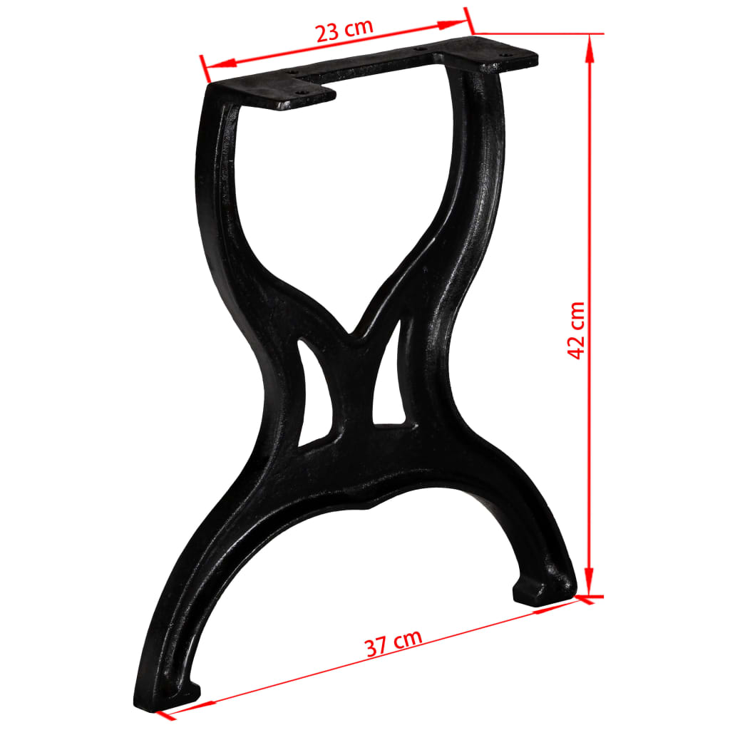 Benkben 2 stk X-ramme støpejern