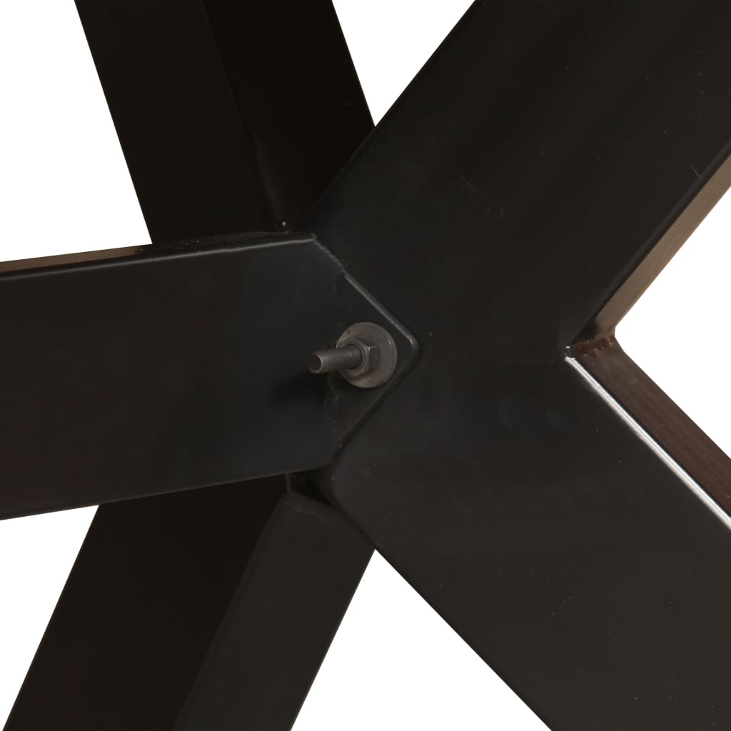 Spisebord heltre mango og stålkors 180 cm