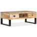 Salongbord med 3 skuffer heltre mango 90x50x35 cm