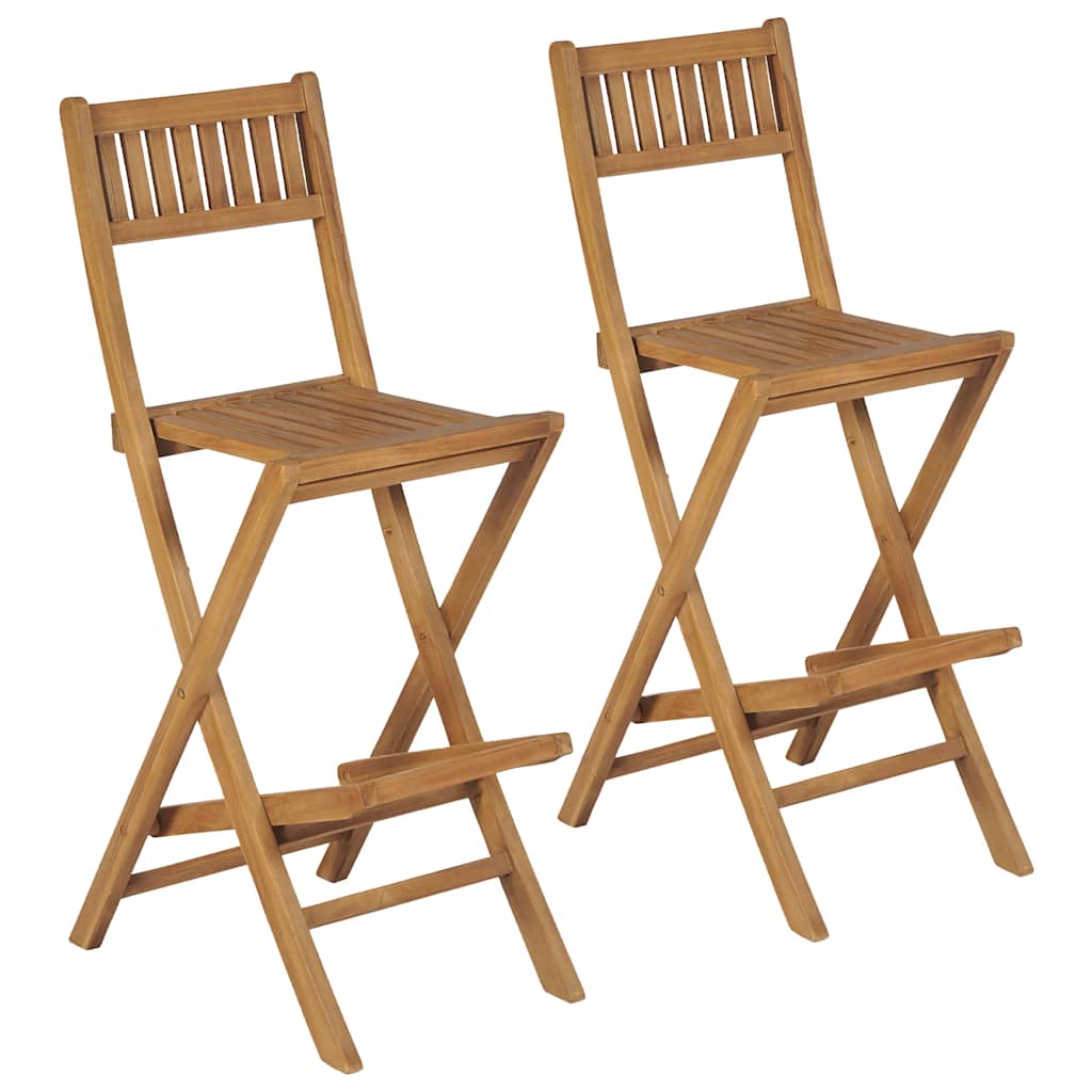 Sammenleggbare barstoler 2 stk heltre teak