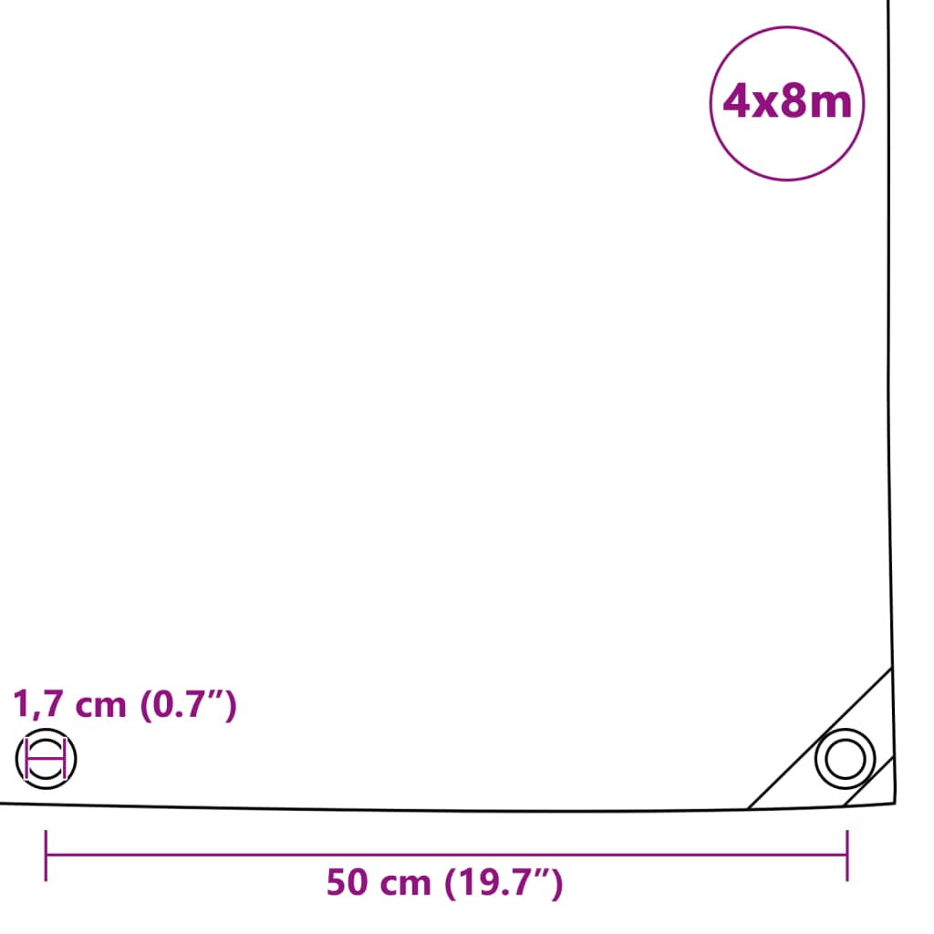 Presenning 650 g/m² 4x8 m grå