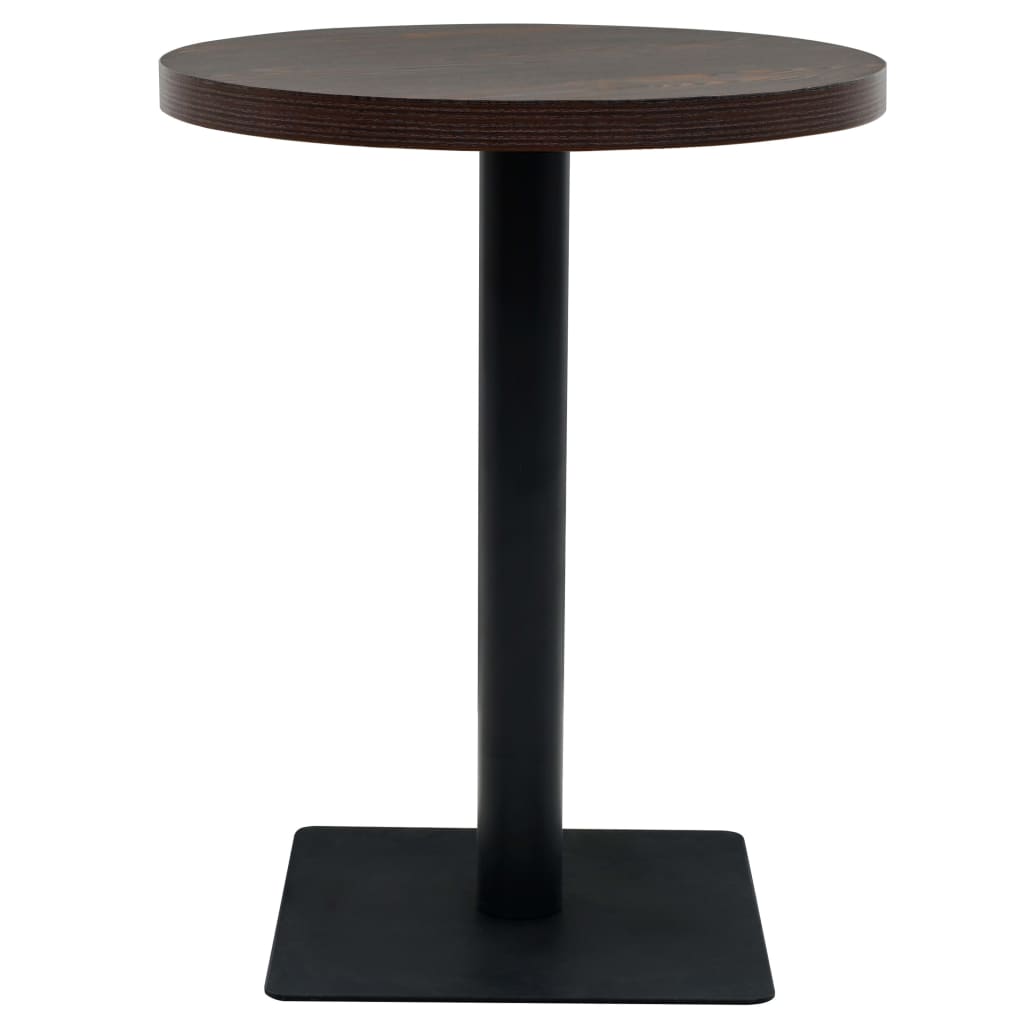 Bistrobord MDF og stål rund 60x75 cm mørk aske vidaXL