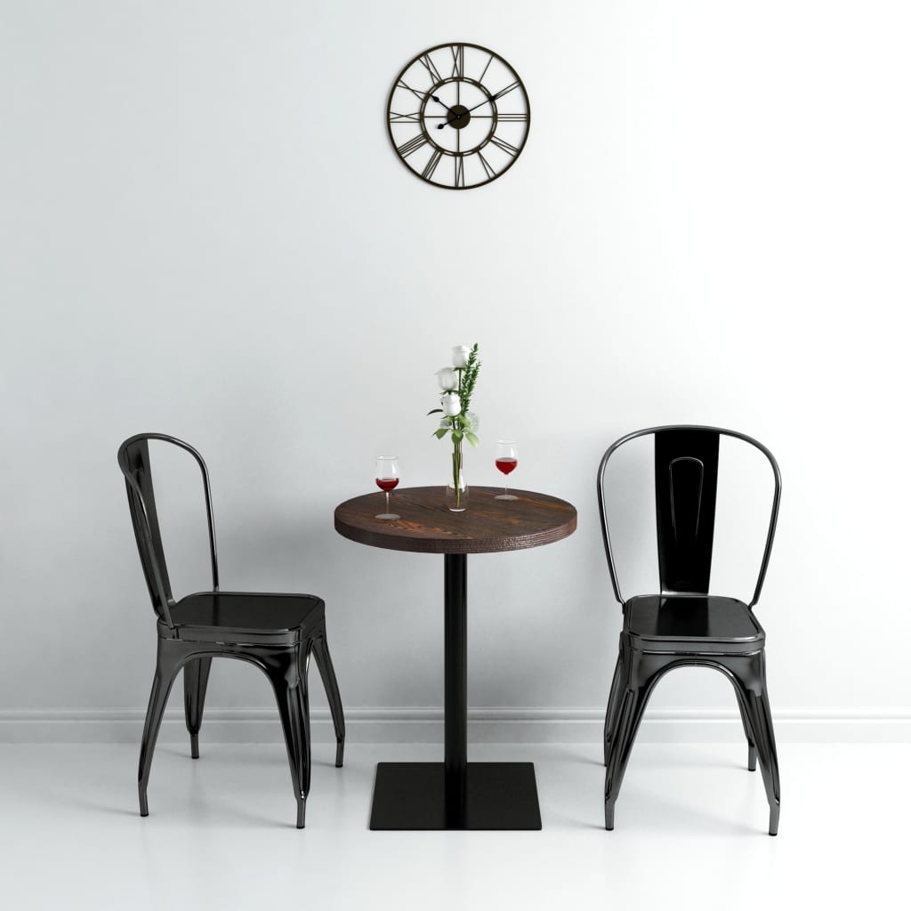 Bistrobord MDF og stål rund 60x75 cm mørk aske vidaXL