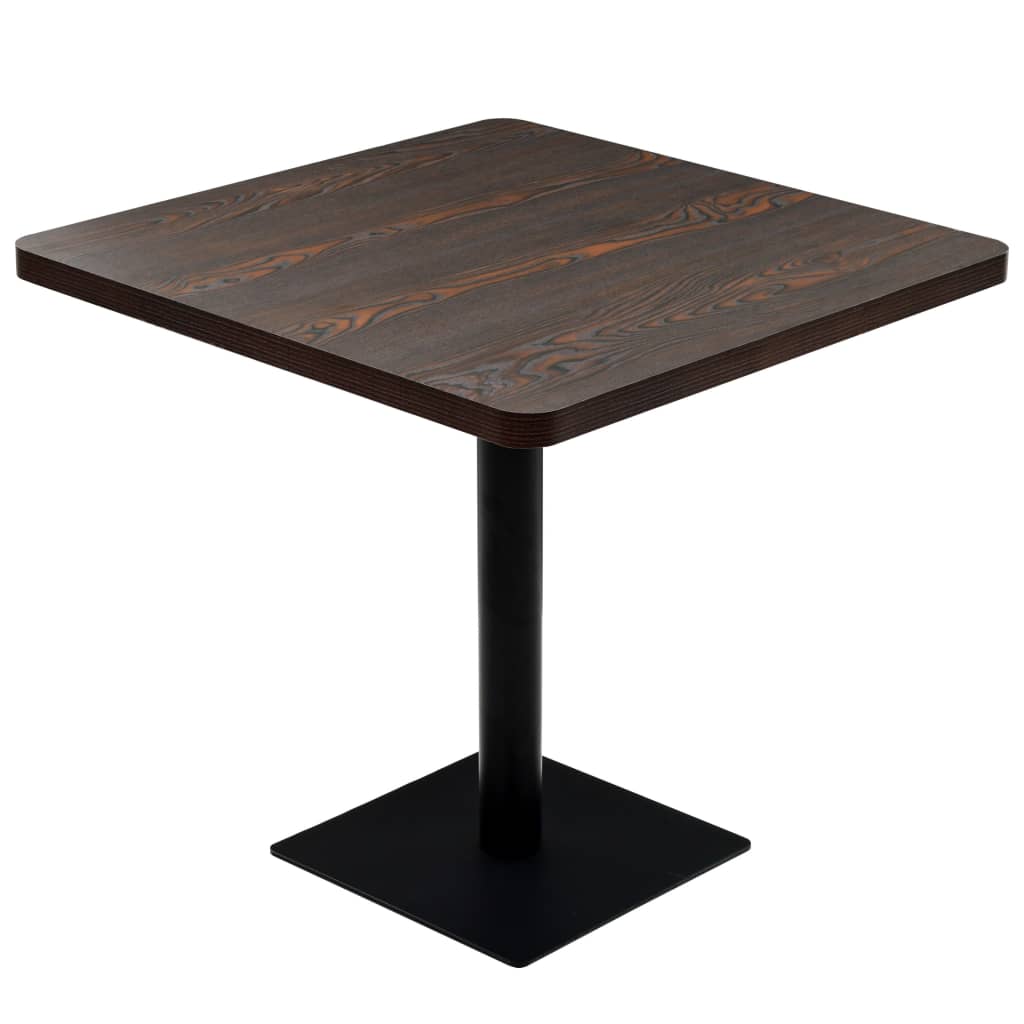 Bistrobord MDF og stål firkantet 80x80x75 cm mørk aske vidaXL