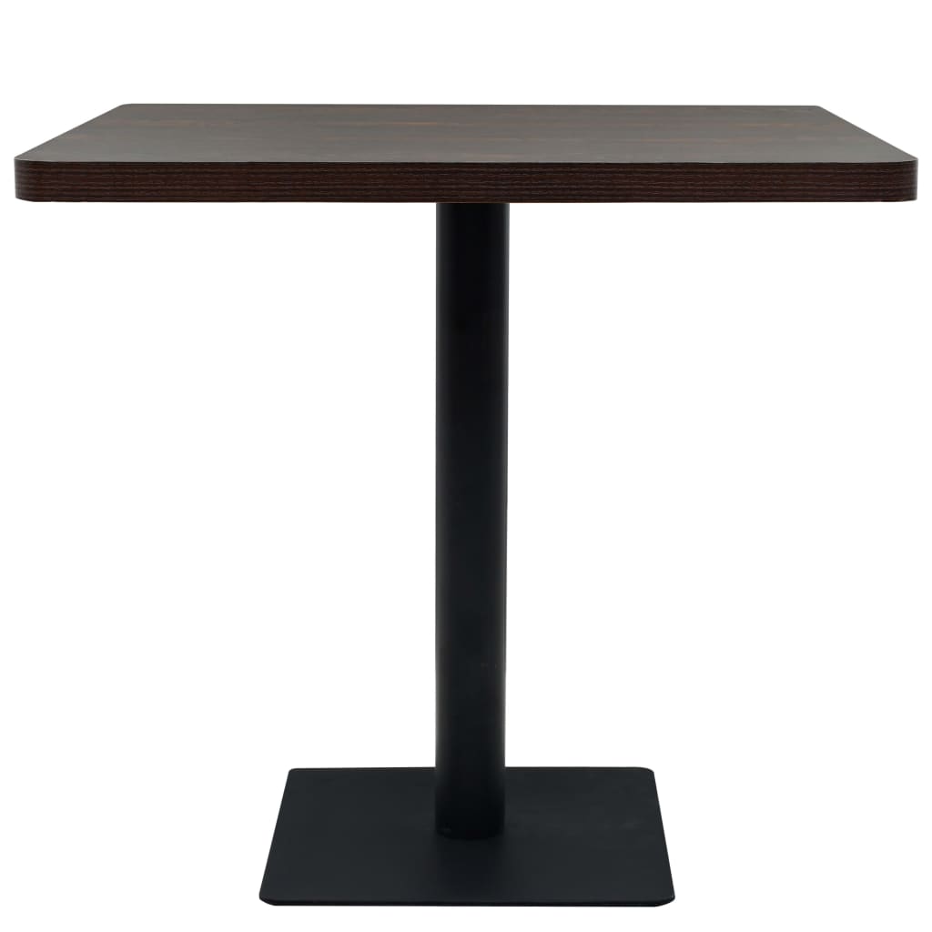 Bistrobord MDF og stål firkantet 80x80x75 cm mørk aske vidaXL