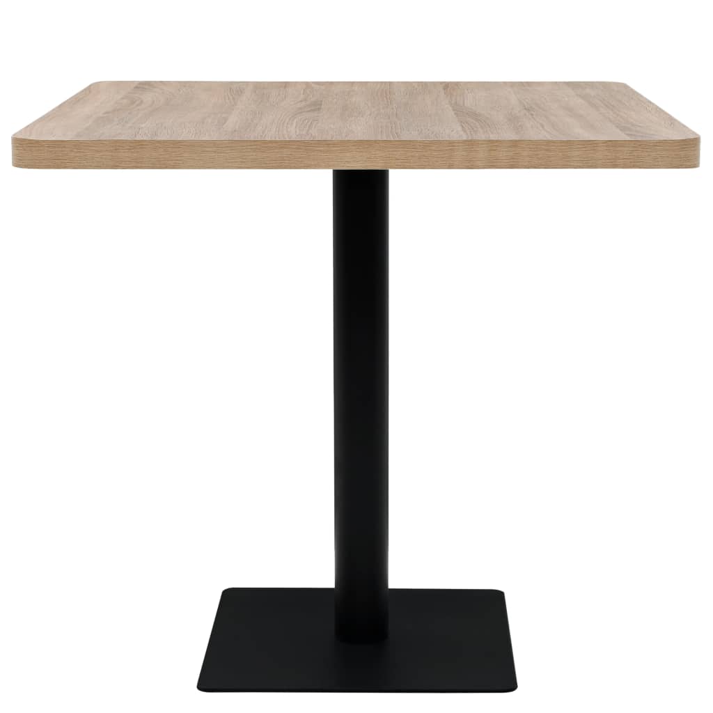 Bistrobord MDF og stål firkantet 80x80x75 cm eikefarge