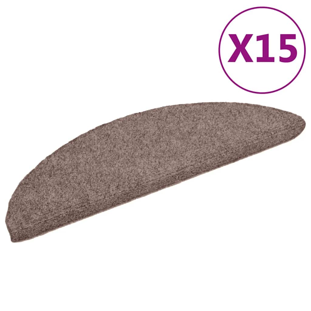 Trappematter selvklebende 15 stk 56x17x3 cm lysebrun halvrund