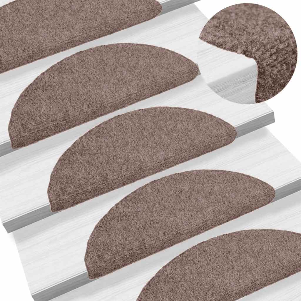 Trappematter selvklebende 15 stk 56x17x3 cm lysebrun halvrund