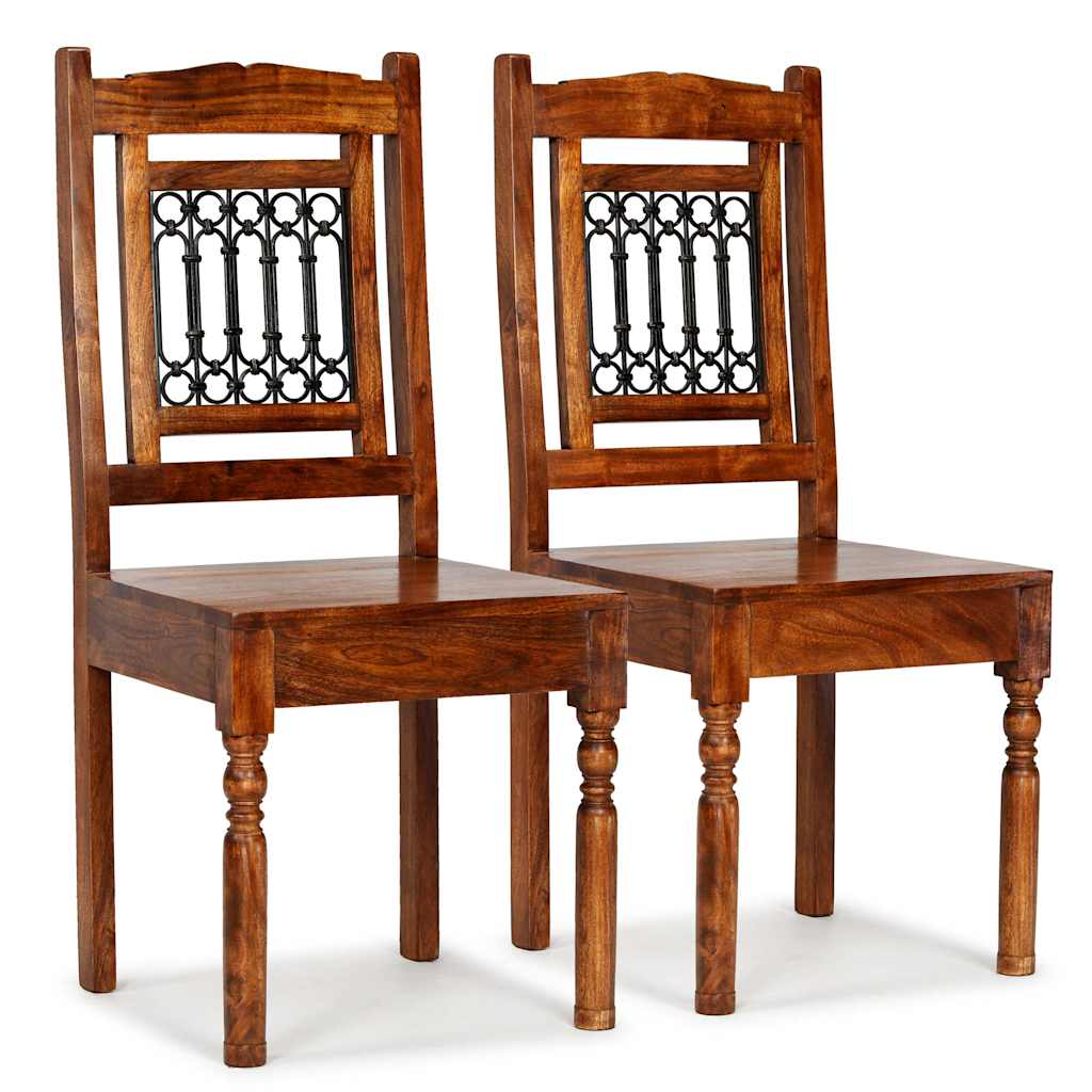 Spisestoler 2 stk heltre honningfinish klassisk