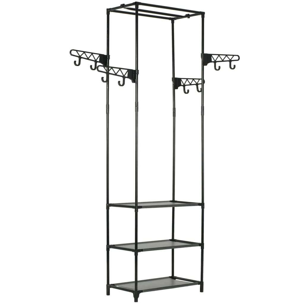 Klesstativ stål og ikke-vevd stoff 55x28,5x175 cm svart