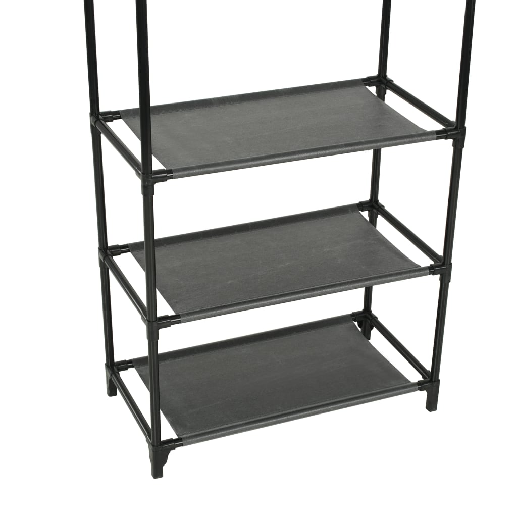 Klesstativ stål og ikke-vevd stoff 55x28,5x175 cm svart
