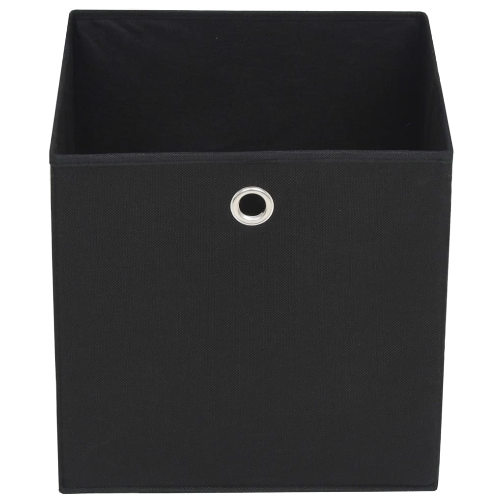 Oppbevaringsbokser 4 stk ikke-vevet stoff 32x32x32 cm svart