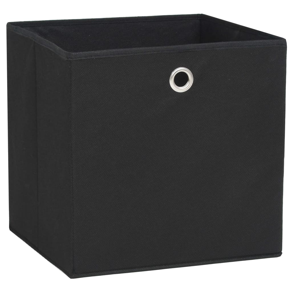 Oppbevaringsbokser 4 stk ikke-vevet stoff 32x32x32 cm svart