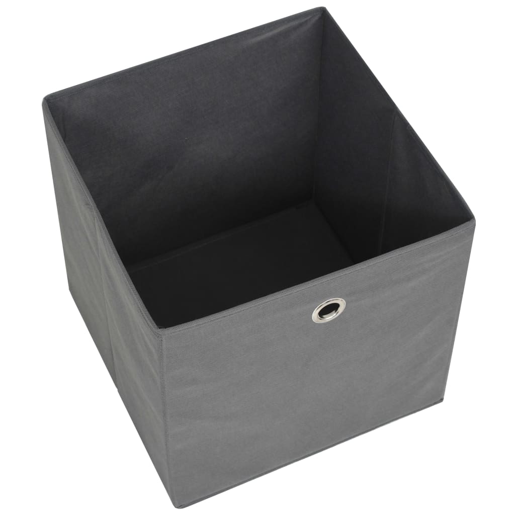 Oppbevaringsbokser 4 stk ikke-vevet stoff 32x32x32 cm grå