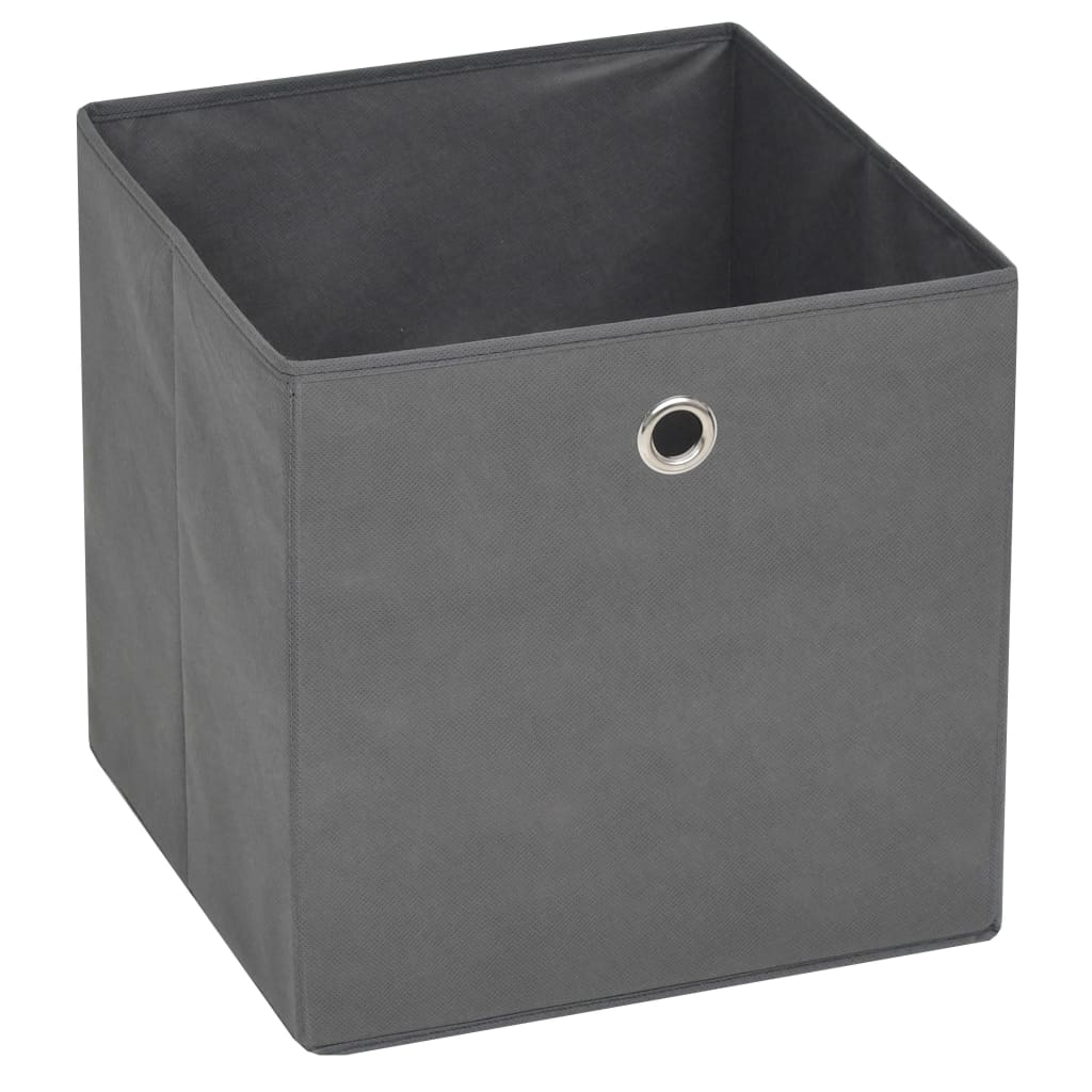 Oppbevaringsbokser 10 stk ikke-vevet stoff 32x32x32 cm grå