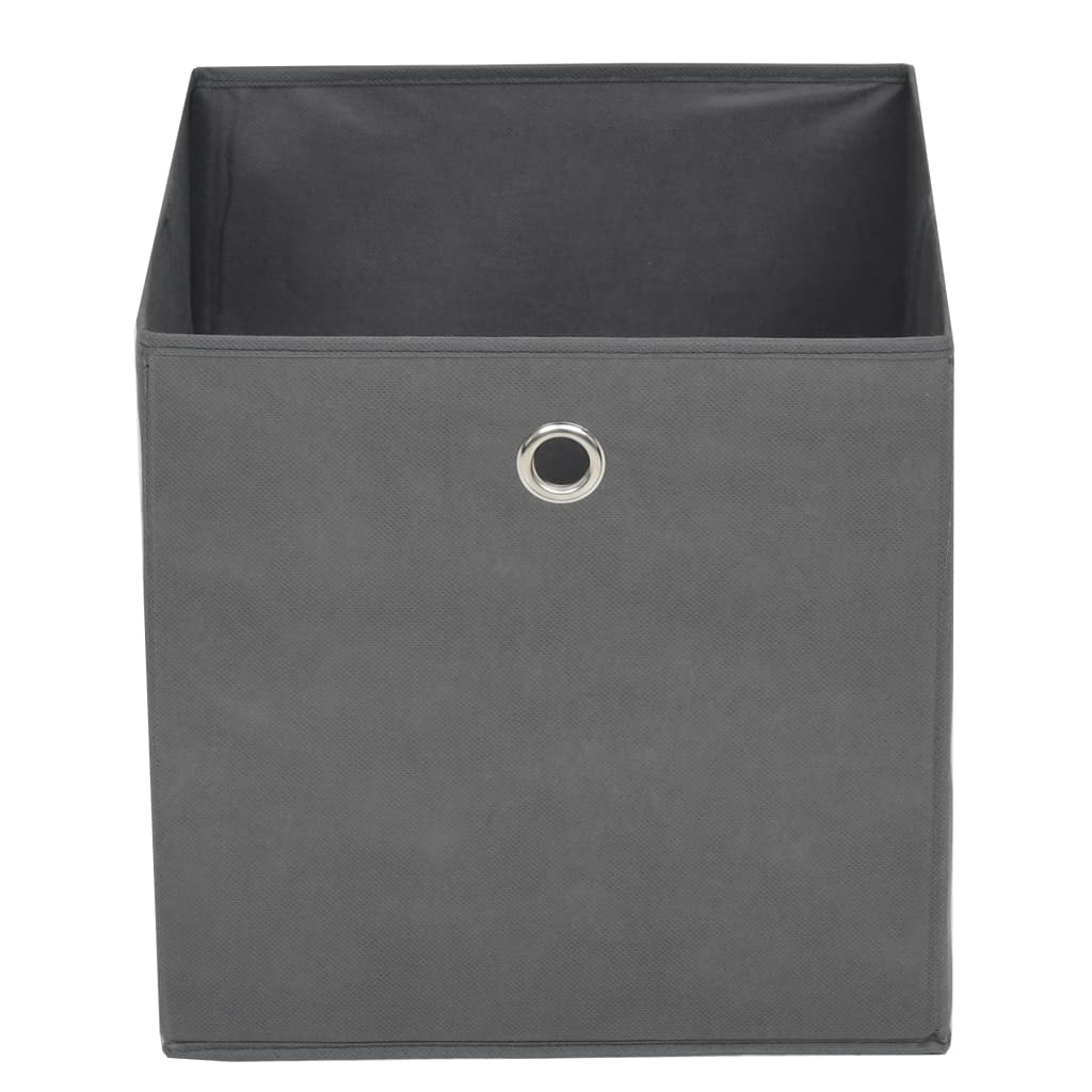Oppbevaringsbokser 10 stk ikke-vevet stoff 32x32x32 cm grå
