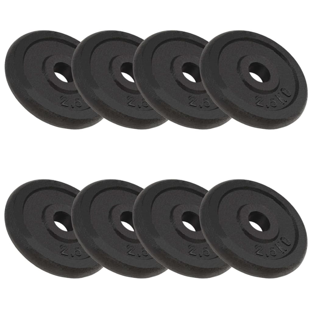 Vektskiver 8 stk 8x2,5 kg støpejern vidaXL
