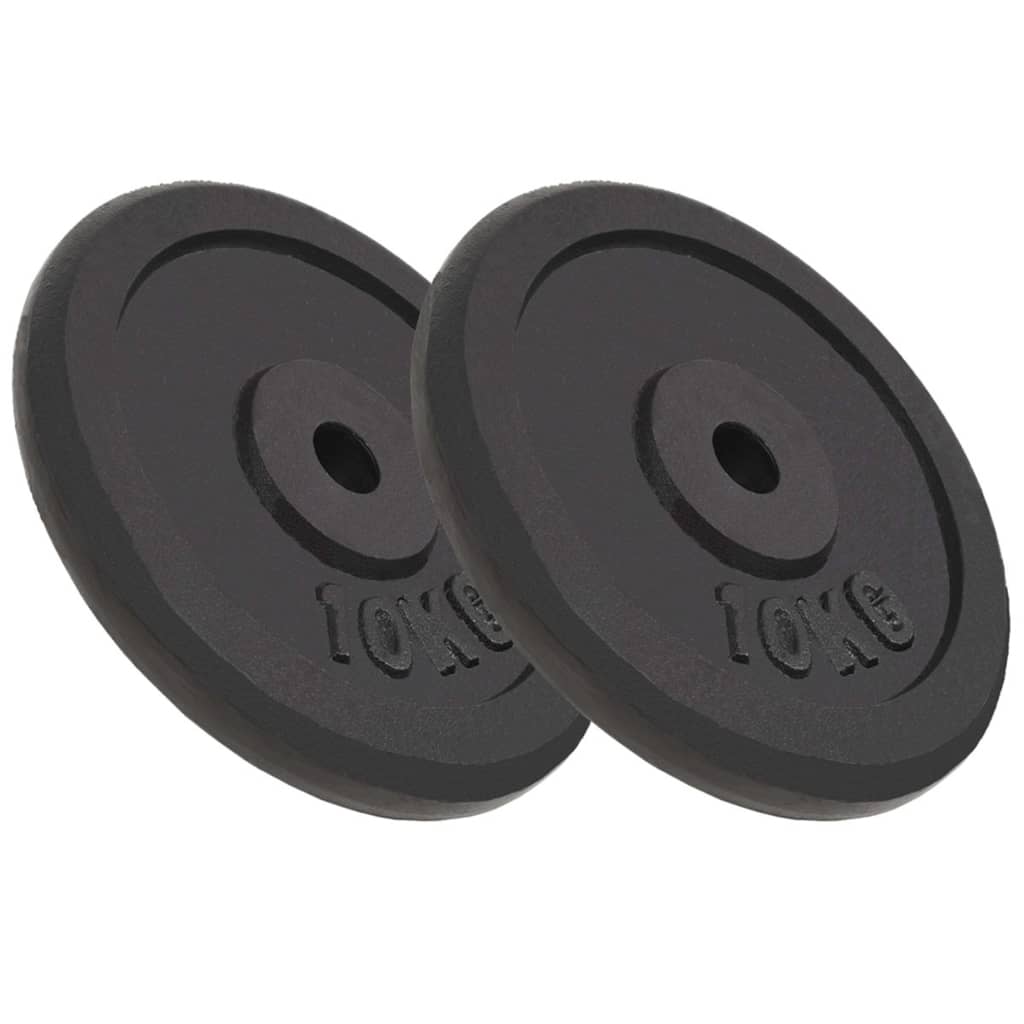 Vektskiver 2 stk 2x10 kg støpejern vidaXL