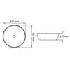 Servant keramisk rund svart 42x12 cm