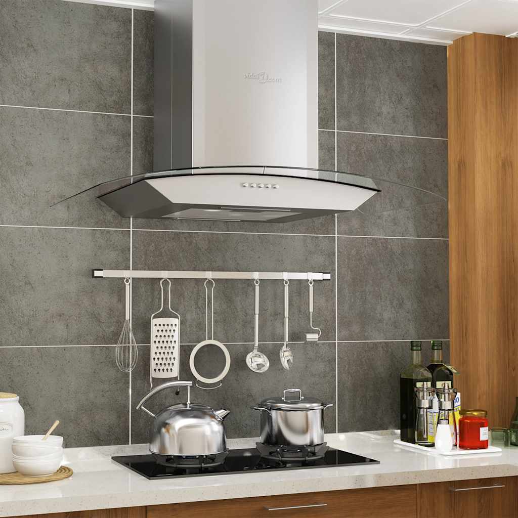 Veggmontert kjøkkenvifte 60 cm rustfritt stål 756 m³/t LED