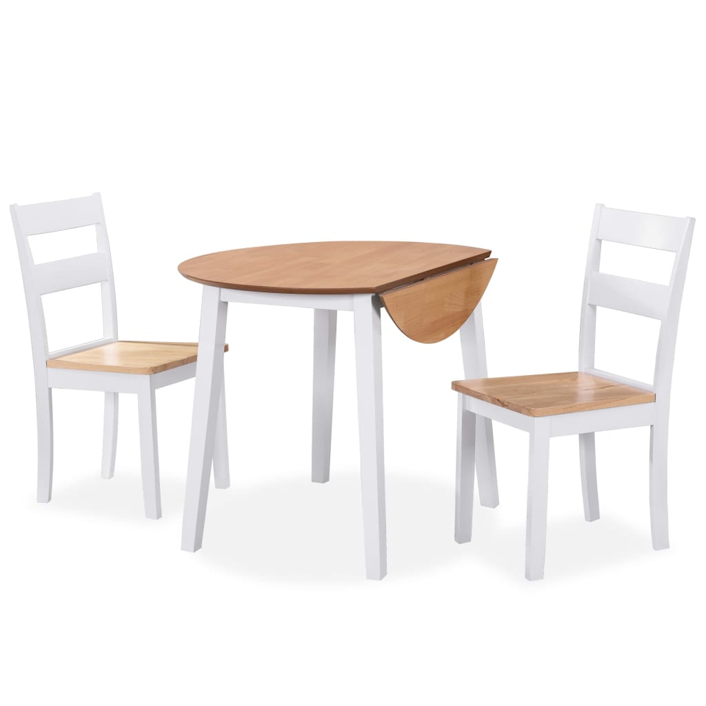 Spisestue 3 deler MDF og gummitre hvit