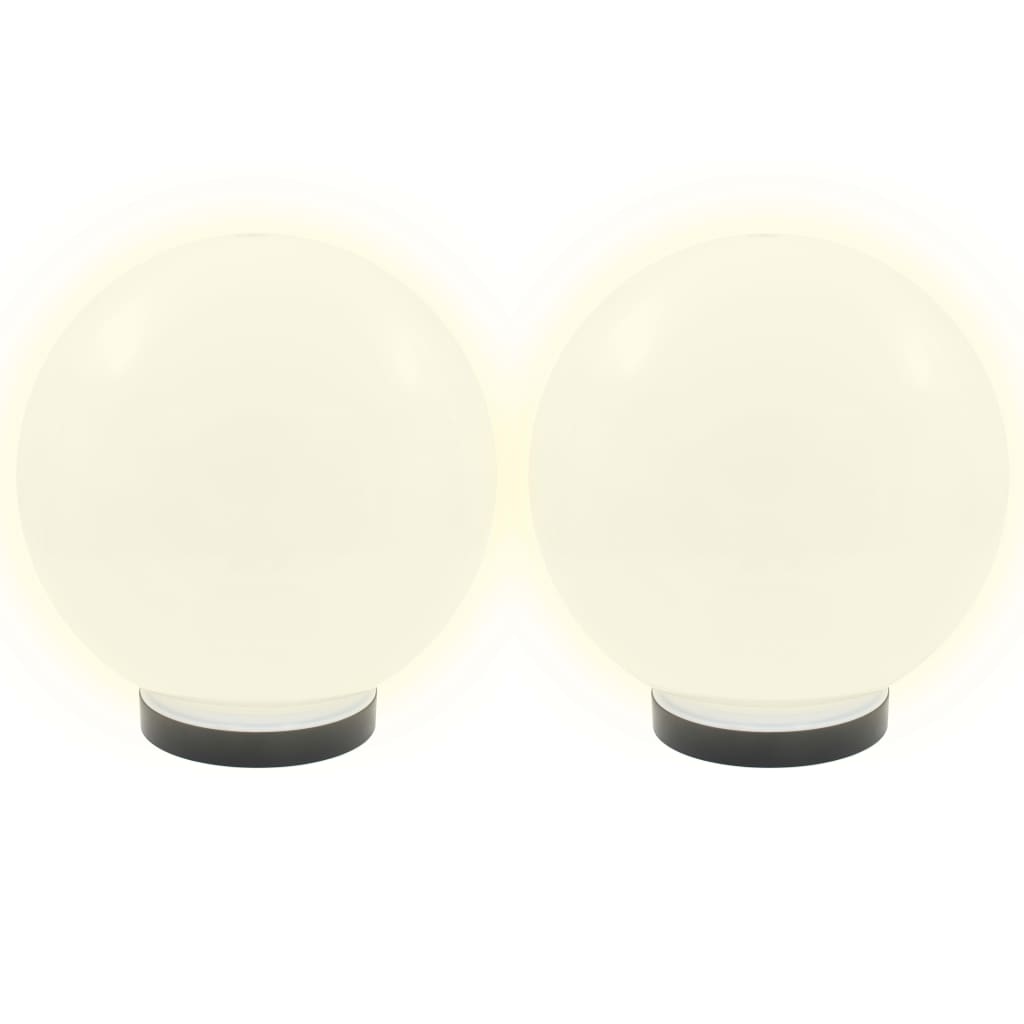 Lampesett LED 2 stk sfærisk 25 cm PMMA vidaXL