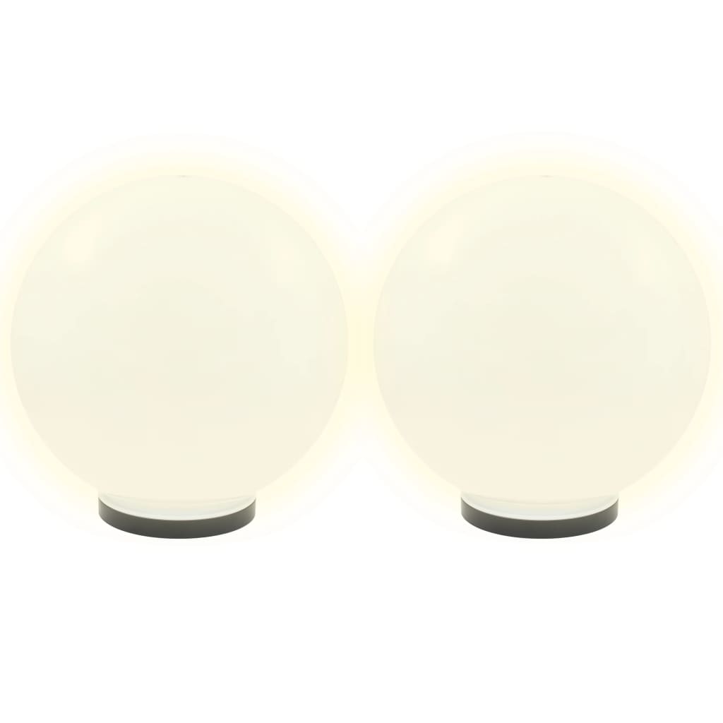 Lampesett LED 2 stk sfærisk 40 cm PMMA