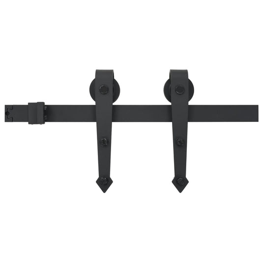 Utstyr for skyvedør 183 cm stål svart