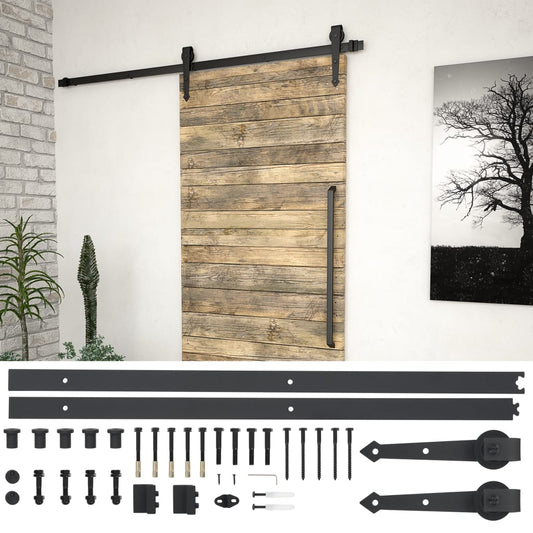 Utstyr for skyvedør 183 cm stål svart
